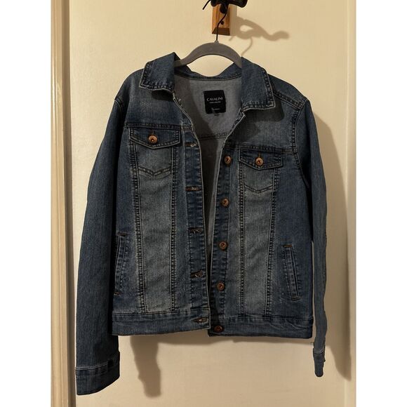 Cavalini WomenM Denim Jacket Cottagecore Western Boho Vintage Floral Embroidered - Picture 4 of 7